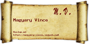 Magyary Vince névjegykártya