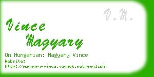 vince magyary business card